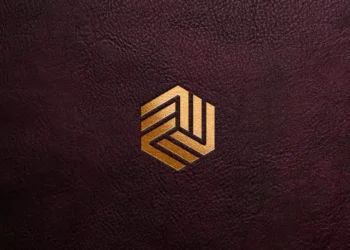 Luxury Gold Embossed Logo Mockup on Dark Leather PSD