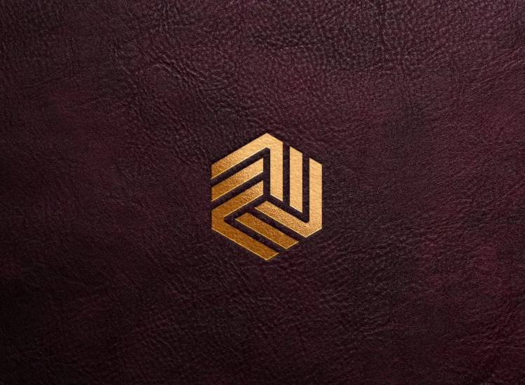 Luxury Gold Embossed Logo Mockup on Dark Leather PSD