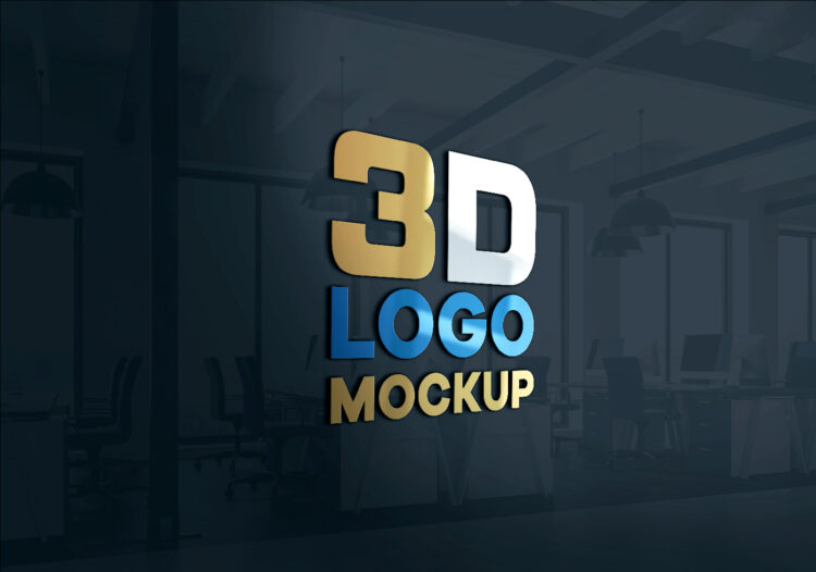 Realistic 3D Glass Logo Mockup PSD Free Download – Premium Glass Effect