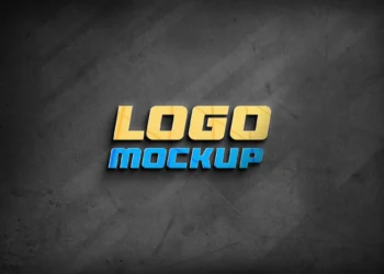 Perspective View Office Glass Wall Logo Mockup