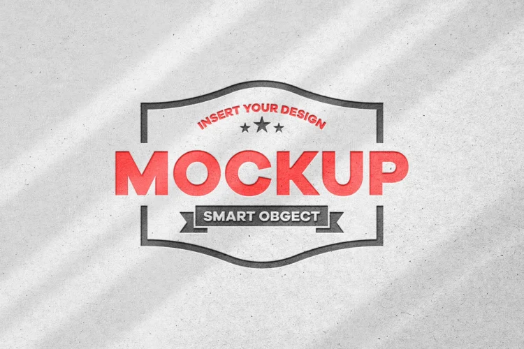 Free Photorealistic White Paper Logo Mockup with Soft Window Shadow PSD